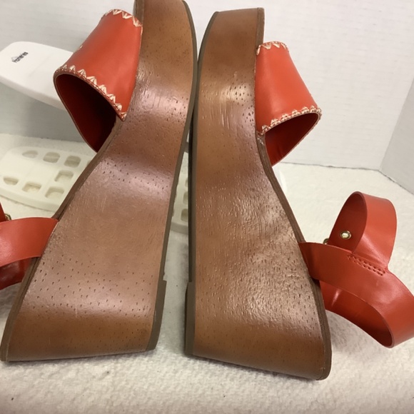 EUC Tommy Hilfiger Walslei Orange Platform Sandals - Picture 5 of 12